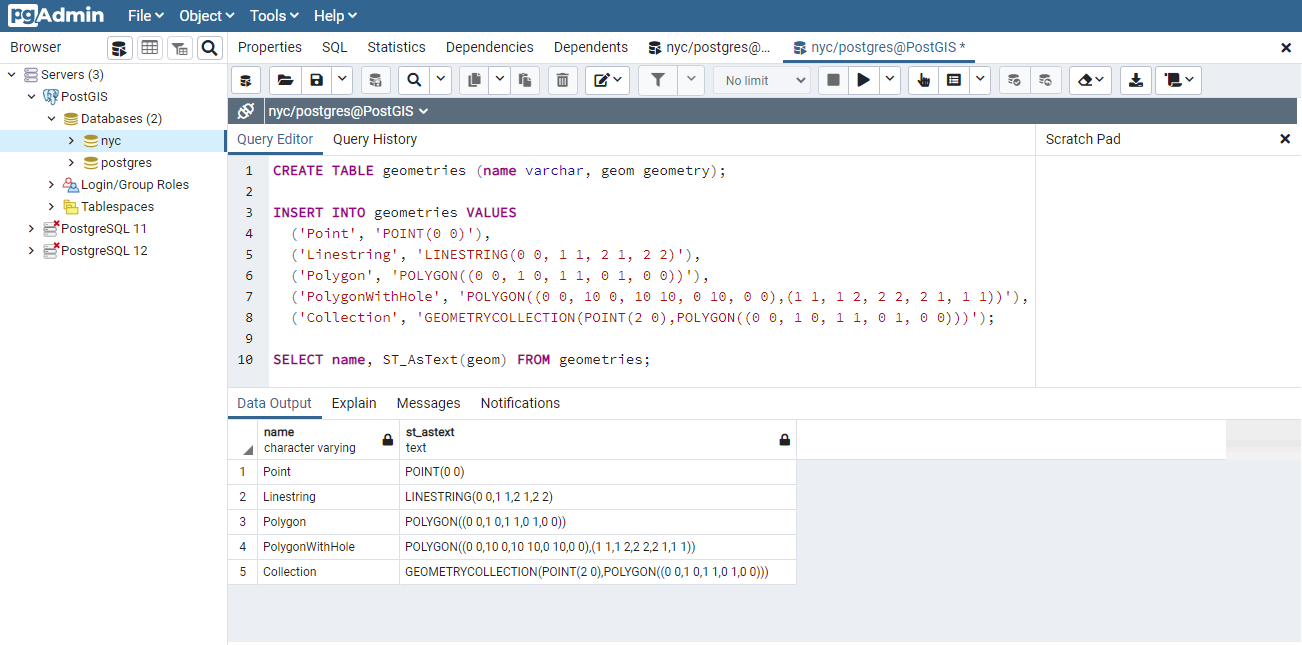 pgadmin 4 no schema has been selected